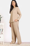 Zivame 2 Mile Fashion Knit Cotton Lounge Set - Oyster Gray — thumbnail 4
